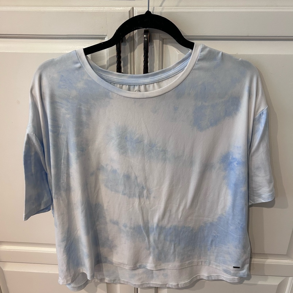 The Southern Shirt Company Light Blue Tie-Dye Crop Top